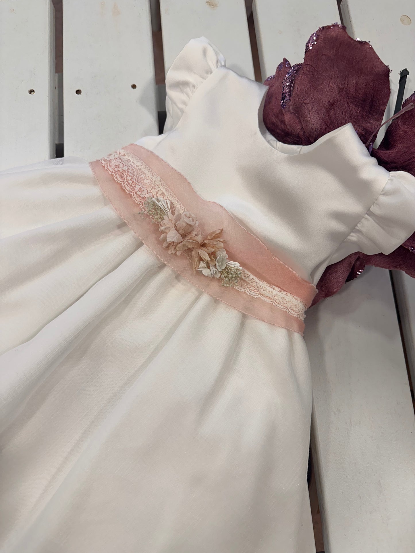 Vestido 612107 color crudo-rosa 1202