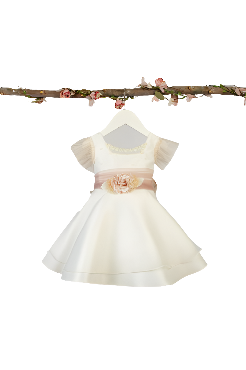 Vestido 35171 lazo rosa