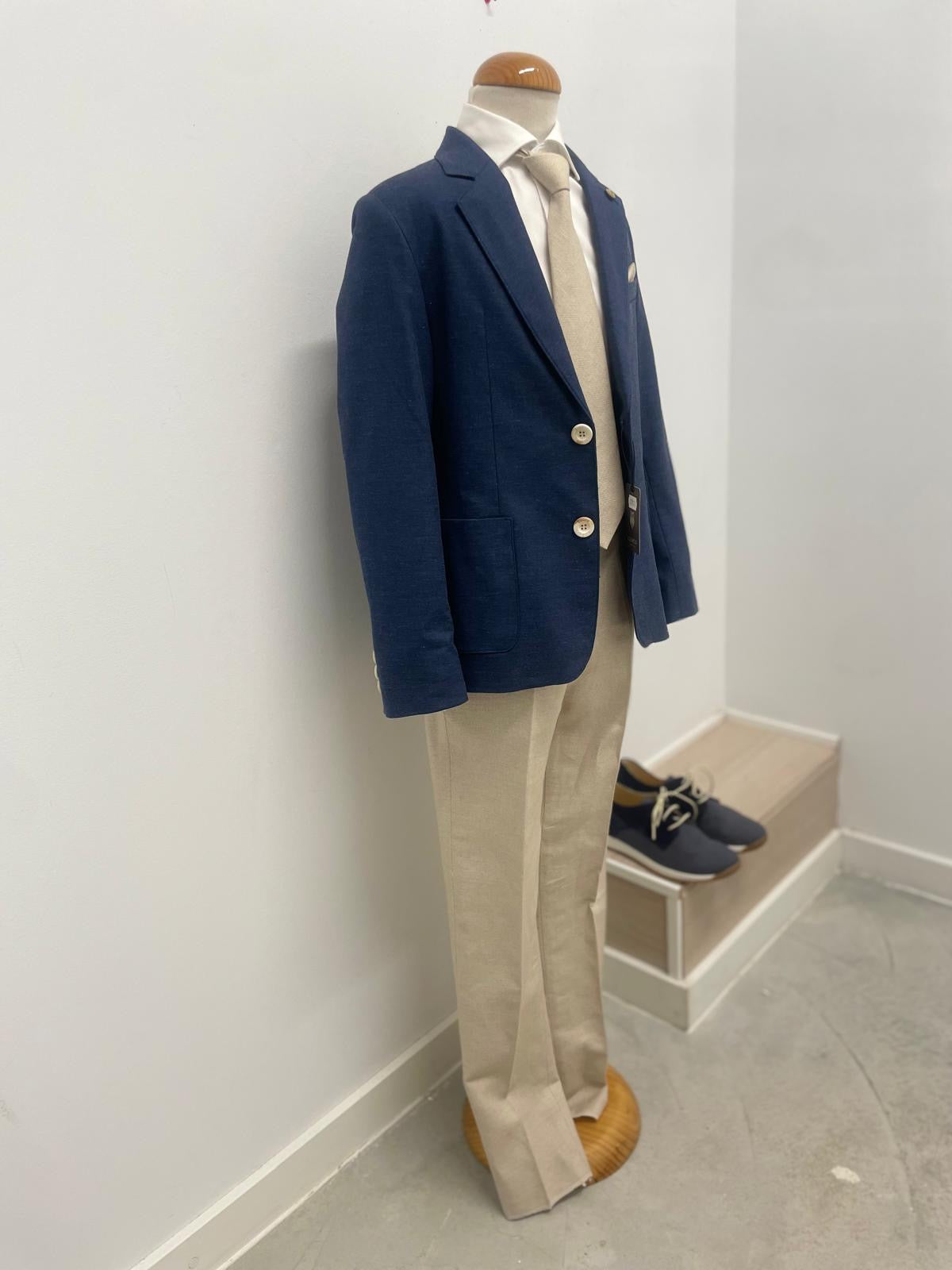 TRAJE LINO AMERICANA AZUL