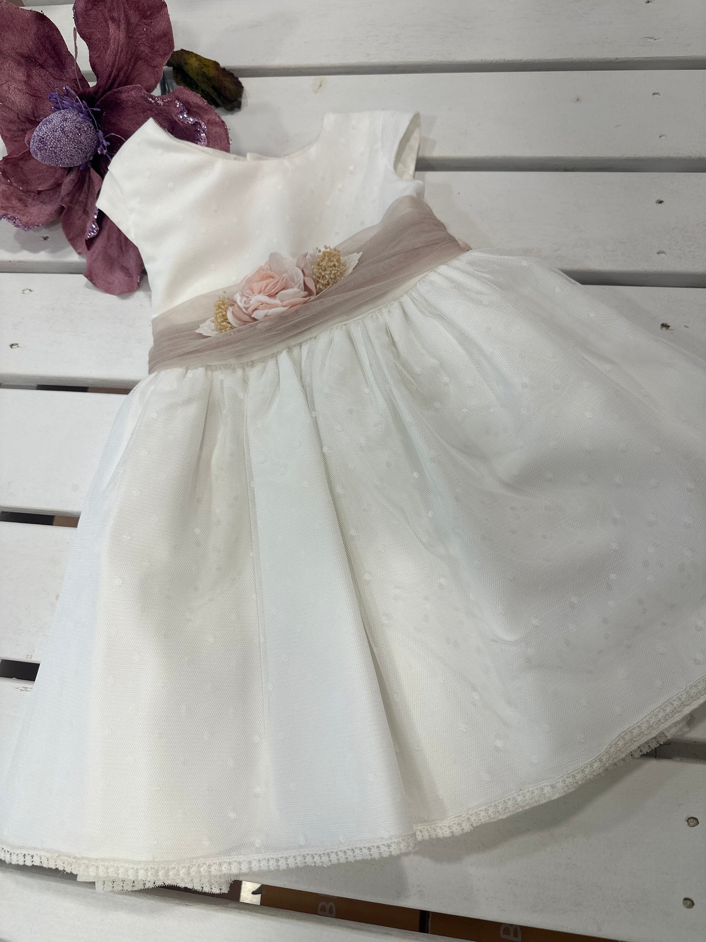 Vestido 35180 lazo marrón