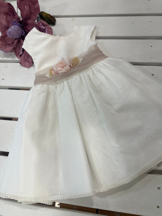 Vestido 35180 lazo marrón