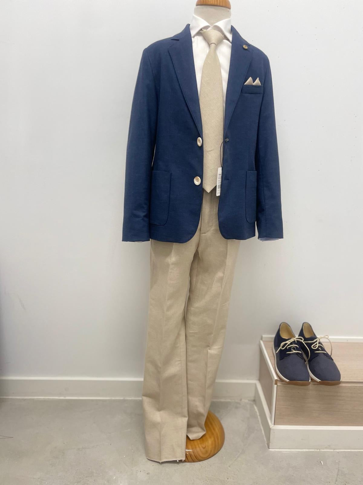 TRAJE LINO AMERICANA AZUL