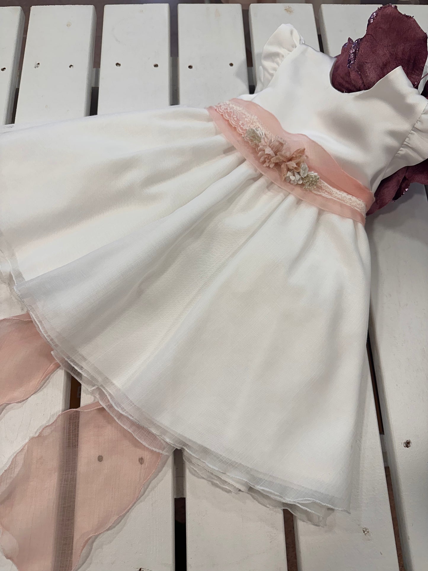 Vestido 612107 color crudo-rosa 1202