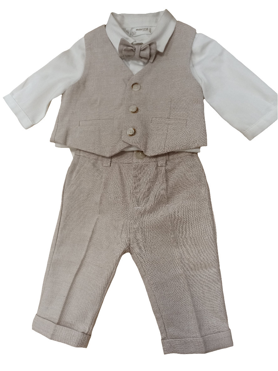 Conjunto 4p lino beige.