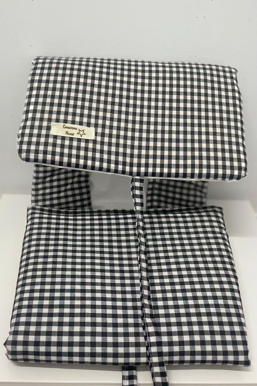 Cambiador viaje cuadro Vichy negro