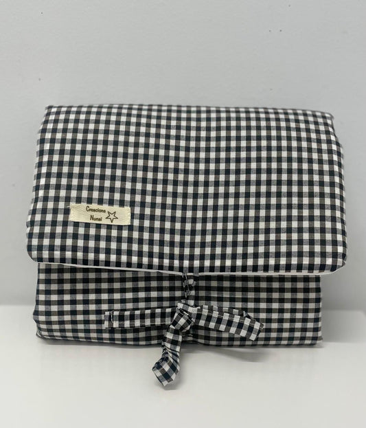 Cambiador viaje cuadro Vichy negro