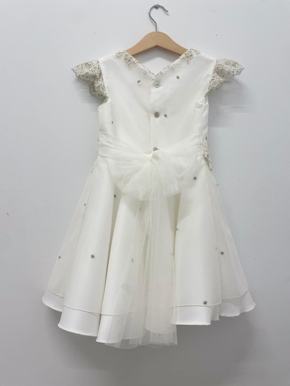 Vestido con bordado verde 38167