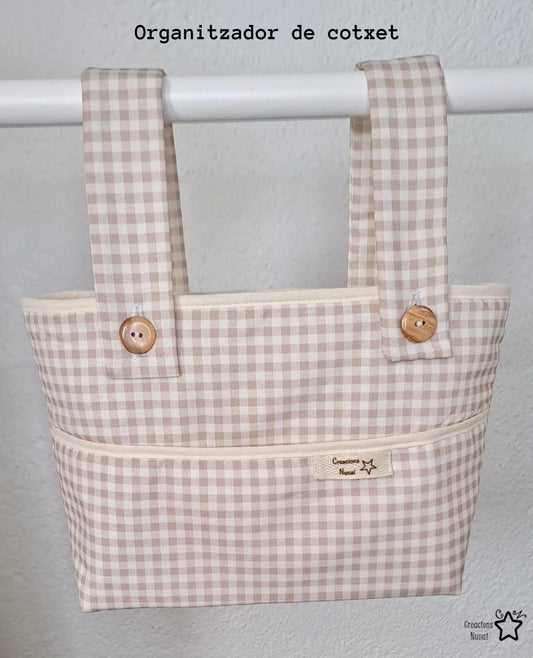 Bolsito organizador cuadro Vichy marrón