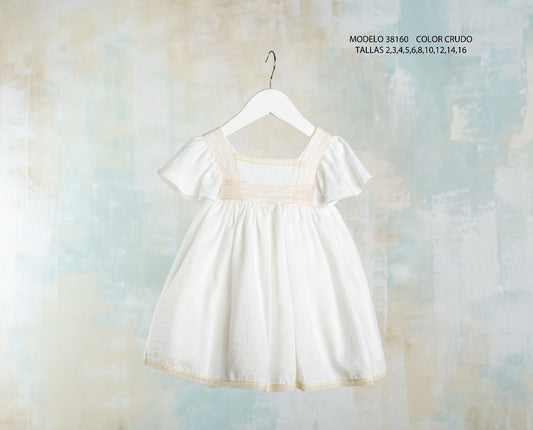 Vestido 38160 bambula blanco roto