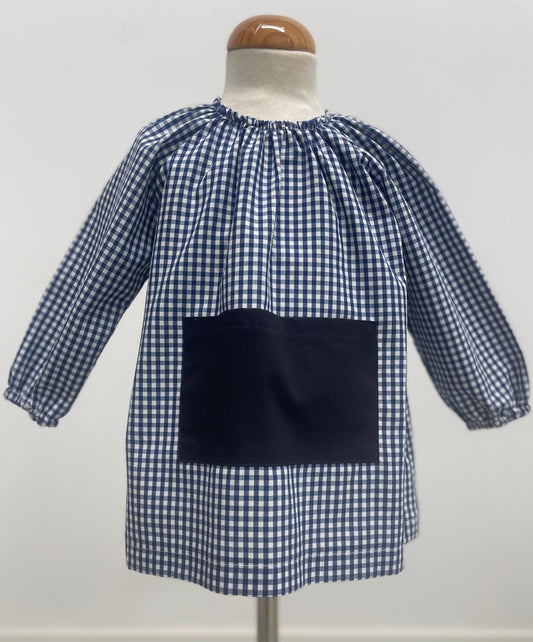 Bata goma cuadro vichy azul